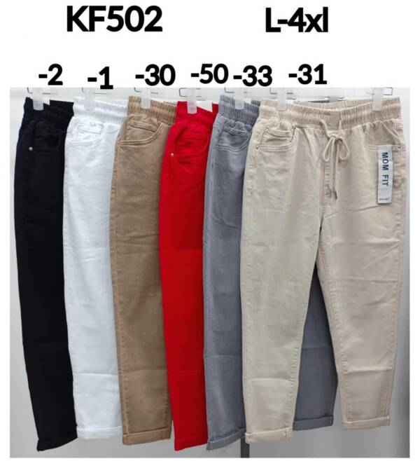 Spodnie damskie jeansy Roz L-4XL, 1 Kolor Paczka 10 szt